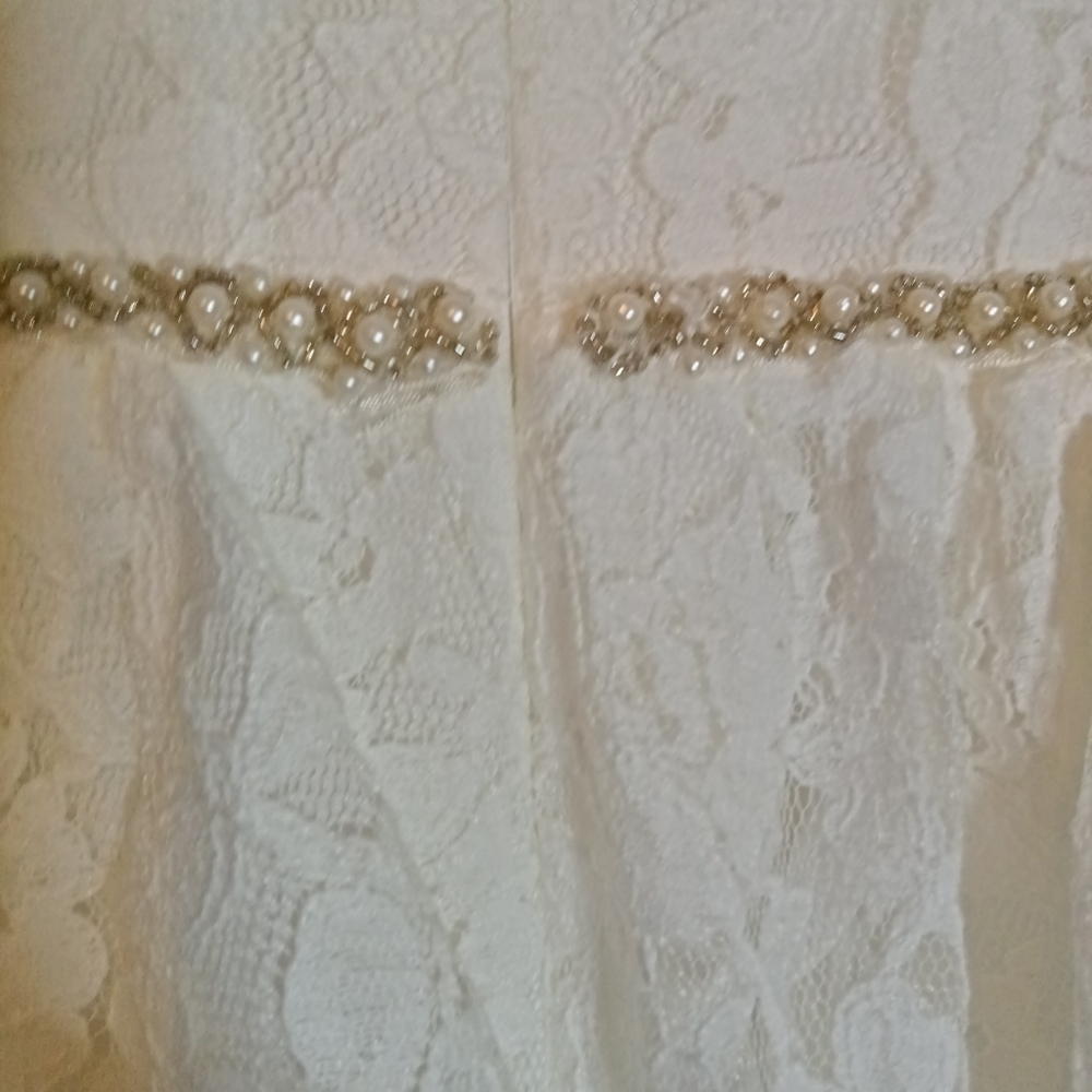 Sister Jane Sofia Lace Midi Dress Ivory Pearl Trim Size 6 - Picture 13 of 16